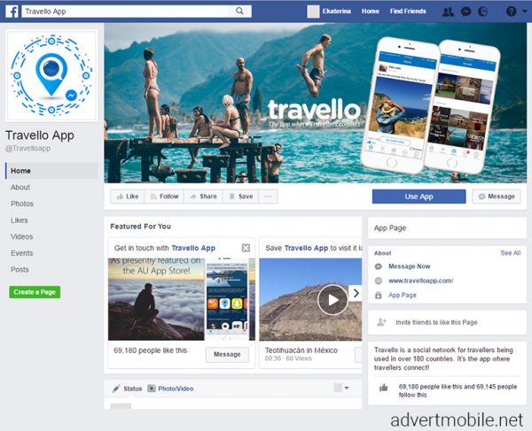 Пример SMM маркетинга - Travello в Facebook