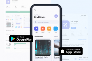 Общая визуализация мобильных приложений в App Store и Google Play