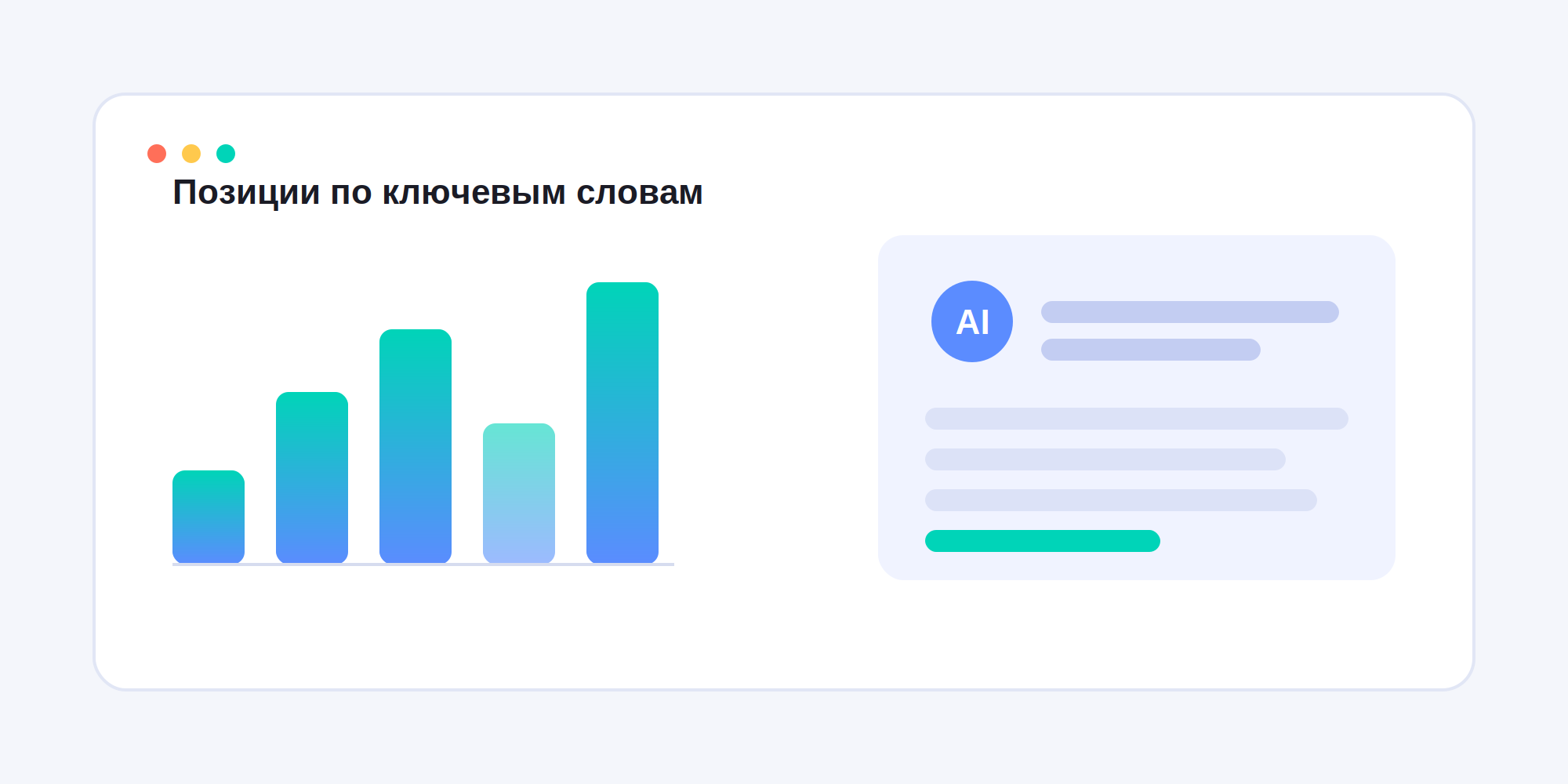 Дашборд ASO-платформы с AI-рекомендациями по ключевым словам